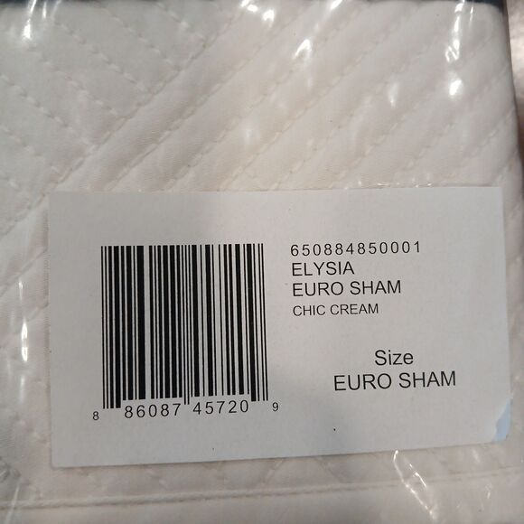 NWT Ralph Lauren Euro Pillow Sham Park Row Elysia Quilted Chic Cream Classic - Picture 4 of 4